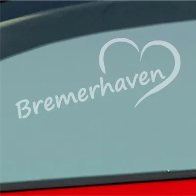 Produktbild von Auto Aufkleber Bremerhaven Herz Stadt City Liebe Love Heart 19x8 cm Milchglas Sticker Heckscheibenaufkleber