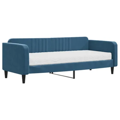 Immagine prodotto di vidaXL Divano letto con materasso blu 90x200 cm Velluto