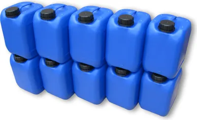 Produktbild von 10 Stück 5 Liter 5 L Kanister Wasserkanister Campingkanister Farbe blau lebensmittelecht DIN51 (10x5knb51)