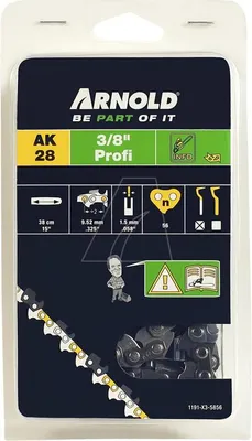 Produktbild von 3/8 Zoll 1,5 mm Kettensägekette – 56 Treibglieder – halbrunde Schneide