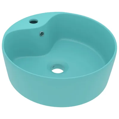 Immagine prodotto di vidaXL Lavabo con troppopieno verde chiaro opaco 36x13 cm in Vetroceramica