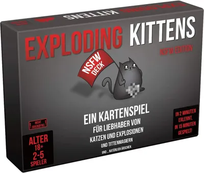 Obrázek produktu pro Asmodee Exploding Kittens NSFW Edition, Karetní, Hra štěstí, 18 rok/roky, 15 min