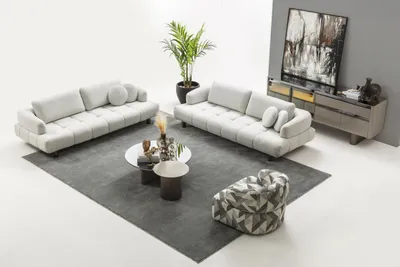 Produktbild von Stilvolles Wohnzimmer-Set mit großzügigen Sitzmöbeln und Tischen