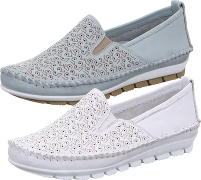 Produktbild von Gemini Damen Ballerinas Leder Mokassins Slipper 382163-01, Größe:39 EU, Farbe:Weiß