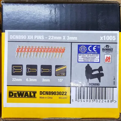 Produktbild von DeWALT DCN8903022, Clamp, bolt & nail assortment, 1005 Stück(e), 2,2 cm, DCN890N-XJ; DCN890P2-QW;, Box