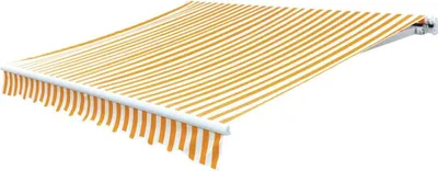 Produktbild von vidaXL Markisenbespannung Canvas Gelb & Weiß 4x3 m (ohne Rahmen)