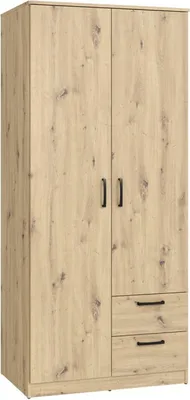 Produktbild von Kleiderschrank NIKO NIKS81 Schrank 82x185xx53 cm mit 2 Schubladen Artisan EIche
