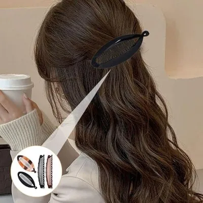 Produktbild von 4 Stück Bananenspangen für dickes und dünnes Haar, Vintage-Haarspangen in Fischschwanzform, Haarklammern für Damen, Frauen und Hochsteckfrisuren