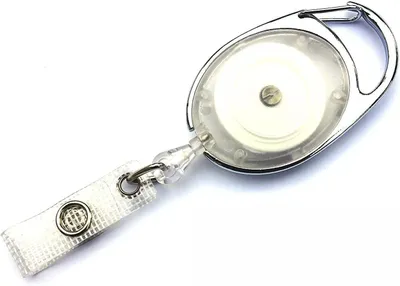 Produktbild von 2x WEISS TRANSPARENT Ausweisjojo Jojo Zipper Ausweis Halter Kartenhalter Schlaufenclip Aufrollmechanismus Schlüsselanhänger