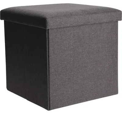 Produktbild von H&S Collection Pouf/Hocker - Aufbewahrungsbox - grau - Polyester - 38x38 cm