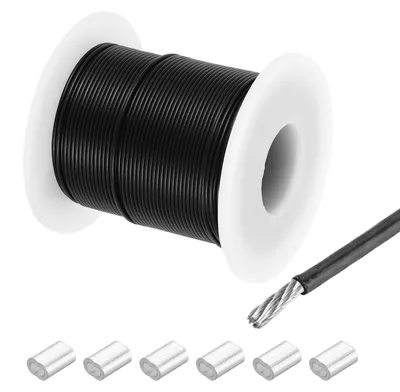 Imagen del producto de Cable de acero de 40 metros, con un diámetro de 1 mm, recubierto de vinilo, inoxidable, para uso en la cocina