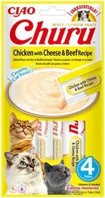 Image de Churu Cat Chicken with Beef & Cheese Recipe 4x14g