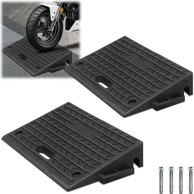Immagine prodotto di Jayseuw rampe a 2 posti con maniglie rampa marciapiede in gomma rampa sedia a rotelle rampa soglia marciapiede per rollator moto 49x30x11cm