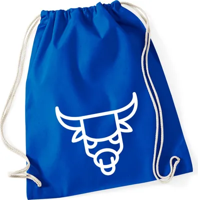 Produktbild von Huuraa Turnbeutel Stier Sternzeichen Symbol 12 Liter Bright Royal Baumwolle Rucksack Geschenkidee