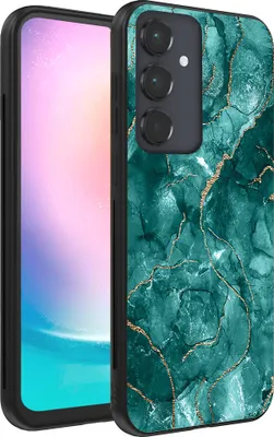 Image de Smartphonica Coque pour Samsung Galaxy A24 4G avec impression marbre - Coque arrière en TPU avec impression marbre - Vert doré