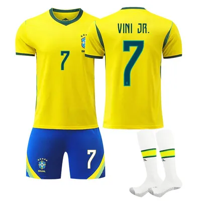 Obrázek produktu pro #7 VINI JR. Dres Brazílie pro mistrovství světa ve fotbale 2026 pro děti i dospělé VELIKOST:24