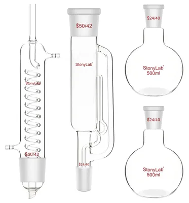 Soxhlet-Extraktionskit, Borosilikatglas, 50/42, 2×500 ml
