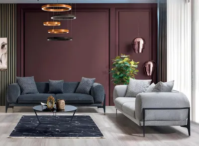 Produktbild von Exklusive Polstersofas Designer 3-Sitzer Moderne Graue Wohnzimmer Couch