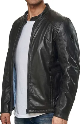 Produktbild von Tazzio Herren Jacke Lederjacke Echtleder 19707 Schwarz M