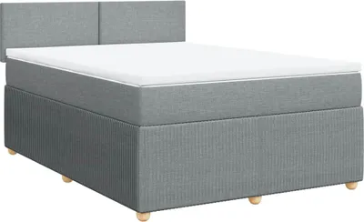 Produktbild von vidaXL Boxspringbett mit Matratze Hellgrau 140x200 cm Stoff
