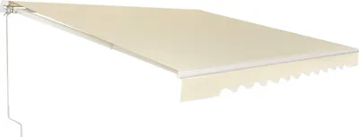 Produktbild von GOPLUS 3,6x3m Gelenkarmmarkise, 40°-100° eingestellt Markise, Balkonmarkise mit Handkurbel, Anti-UV & Wasserfest, Beige