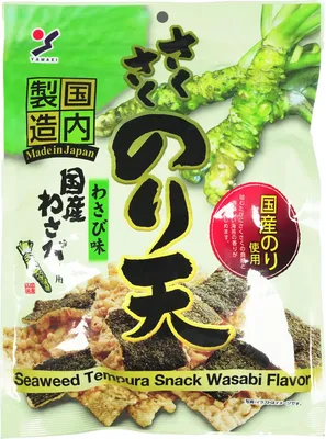 Image de Yamaei Tempura Seetang Snack Wasabi Geschmack 70g