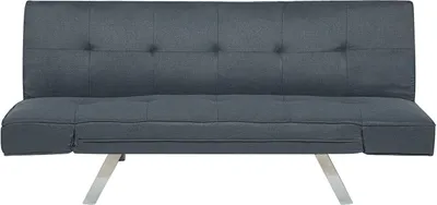 Produktbild von BELIANI Sofa Dunkelblau Polsterbezug 3-Sitzer Schlaffunktion Minimalistisch Modern Wohnzimmer