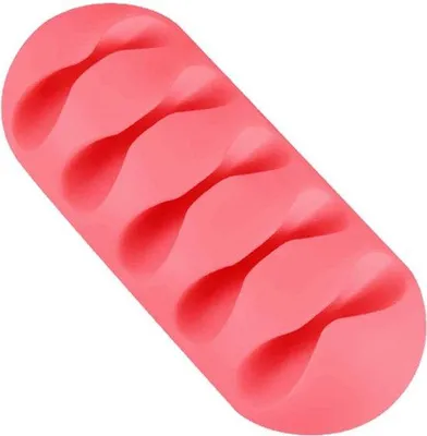 Imagen del producto de Soporte adhesivo para cables Famanu – Organizador de cables para oficina – Color rojo