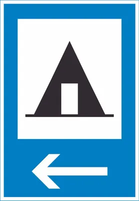 Produktbild von Zeltplatz links Schild A4 Rückseite selbstklebend