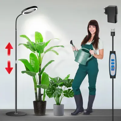 Produktbild von LED Pflanzenlampe Vollspektrum,72 LEDs,58-170cm Verstellbarem Stab,3 Beleuchtungsmodi,10 Helligkeitsstufen,Timer 3/9/12H,360°Winkelverstellung,Dimmbar