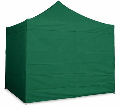 Produktbild von Faltpavillon 4x4 m ALU Premium – Sechskantprofil 50 mm, Metallverbinder, Plane 450 g/m², 4 geschlossene Seitenwände, Rolltasche - Grün