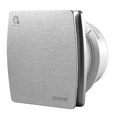 Produktbild von Badlüfter 100mm mit Feuchtigkeitssensor Abluftventilator, mit Timing Wandventilator Silent, mit Rückstauklappe 95m³/h, 12W für Bad, WC, Küche, Silber