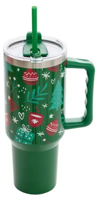Produktbild von Weihnachts-Isolierbecher aus Edelstahl, 1,2 l