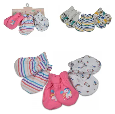 Produktbild von Cangaroo Baby-Fäustlinge Kay 3er Set, aus 100% Baumwolle, Erstlingshandschuhe rosa
