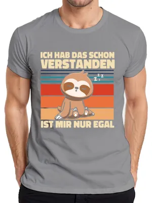 Produktbild von Ich hab das schon verstanden ist mir egal Faultier Spruch Lustig Herren T-Shirt, Grau, M