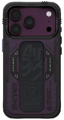 Imagen del producto de Funda Skinarma Phantom MagSafe + Soporte con agarre para iPhone 18 Pro / 17 Pro, color burdeos