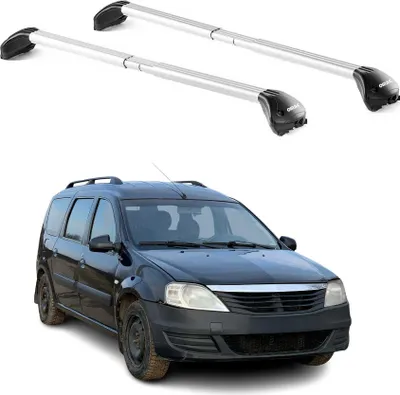 Image de Barres de toit pour Dacia Logan Wagon 2007-2013 5P Gris Argenté 2 pièces ABE