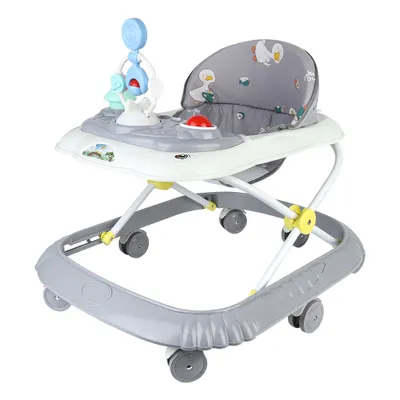 Image de 4in1 Babywalker pliable Trotteur avec musique et table de jeu réglable en hauteur Gris