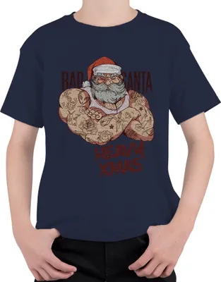 Produktbild von Heavy XMas Fitness Weihnachtsmann Gym Santa - Weihnachten Weihnachtsgeschenk Uni Kinder T-Shirt, Navy, 140