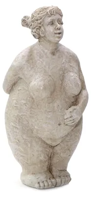 Produktbild von Skulptur einer Frau Hilda Dicke Dame in Steinoptik für den Garten