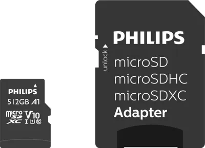 Zdjęcie produktu dla Karta Philips MicroSDXC 512 GB klasy 10 UHS-I U1 z adapterem