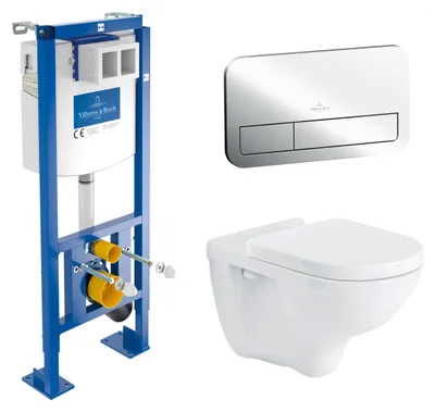 Image de Villeroy & Boch Pack Bâti-support autoportant ViConnect + Plaque dechromée + Cuvette suspendue O.Novo