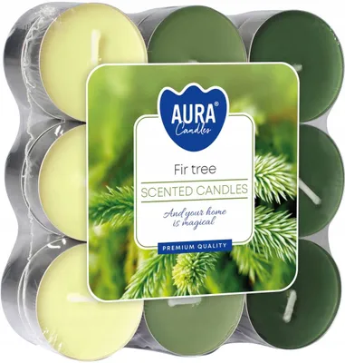 Produktbild von Aura Duft-Teelichter Jodła – 18 Stück, ca. 4h Brenndauer