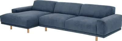 Produktbild von Max Winzer Longchair links / Sofa 2,5-Sitzer rechts Penelope - Cordstoff blau - Maße: 283 x 133 x 68 cm