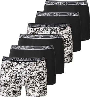 Produktbild von SCHIESSER Jungen Shorts 6er Pack - Serie "95/5", Unterhose, Organic Baumwolle Schwarz/Weiß 164
