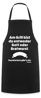 Produktbild von Spreadshirt Stromberg Spruch Grill Gott Oder Bratwurst Kochschürze, One size, Schwarz