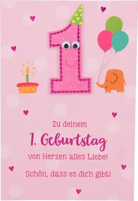 Produktbild von 11566 Depesche Zahlenkarte, Glückwunschkarte-Zu deinem 1. Geburtstag von Herzen...