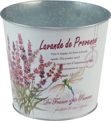 Produktbild von Lavendel Metall Übertopf Ø21cm Sommerdeko Blumentopf