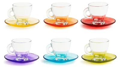 Produktbild von Kaffeetassen mit Untertasse, 6 Stück