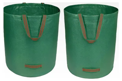 Produktbild von 2er Set Gartensäcke – 272L Wiederverwendbare Laubsäcke mit Griffen – Robuste Gartenabfallsäcke für Laub, Gras und Gartenabfälle